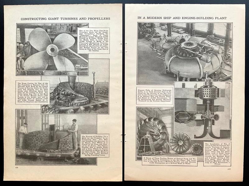 USS Leviathan 1921 article “Constructing Giant Propellers in Ship Building Plant