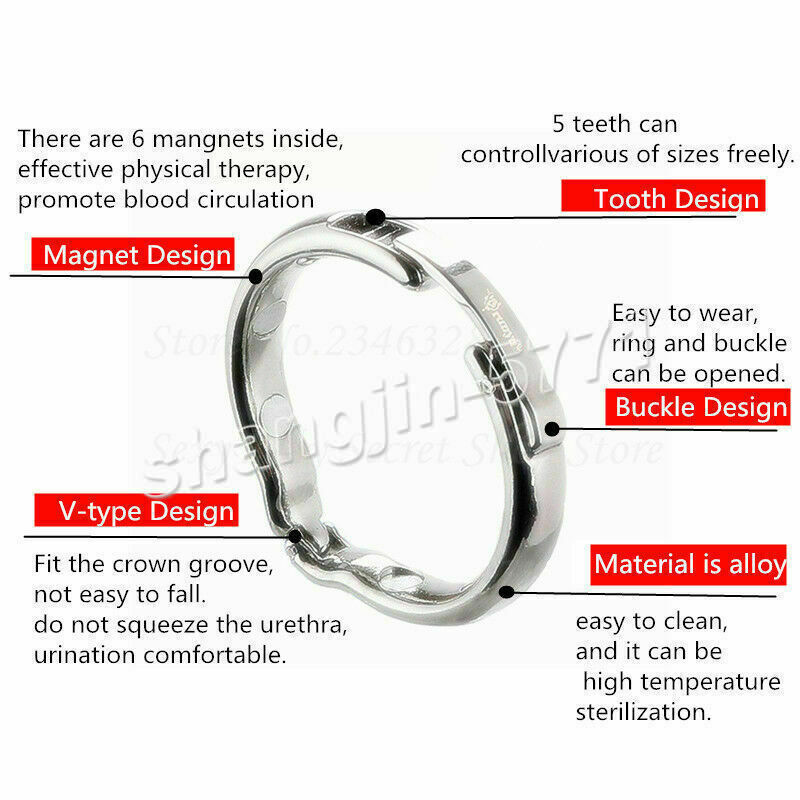 Magnetic Metal Peni Ring Adjustable Blocking Ring Delay Stretcher Exercise New