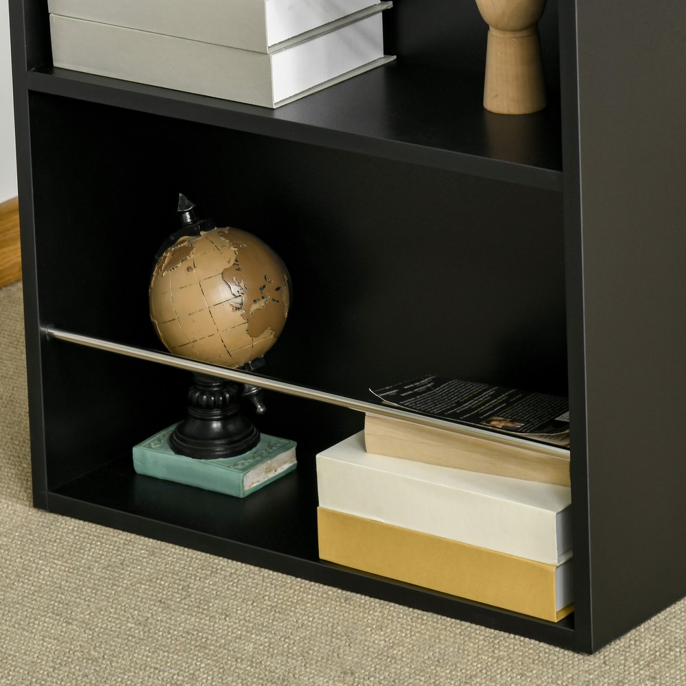 Modern Bar Table Counter Height Dining Table with 3-Tier Storage Shelves