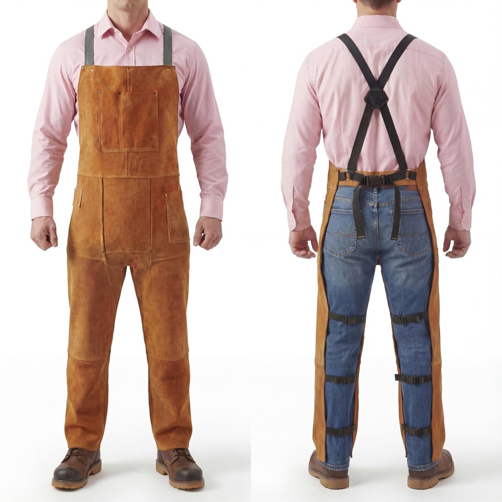 ANTAITHER Leather Welding Apron Split Leg, Heavy Duty Work Pants, Blacksmith ...