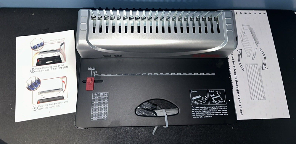 MAKEASY Comb Binding Machine, 21-Hole, 450 Sheet, Paper Punch Binder