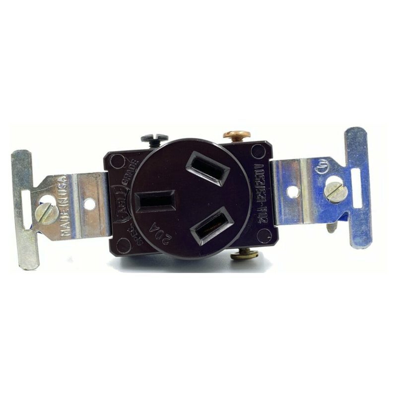 Eagle 805B-BOX, Flush Receptacle 20A-125/250V, Brown