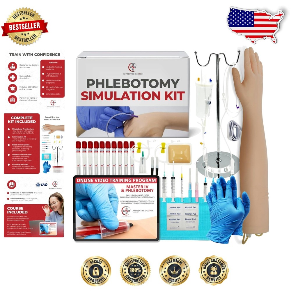 Professional Phlebotomy Simulation Arm - Complete Training, Medical Students