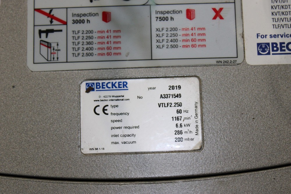 NICE Becker VTLF2.250 Vacuum Pump CLEAN