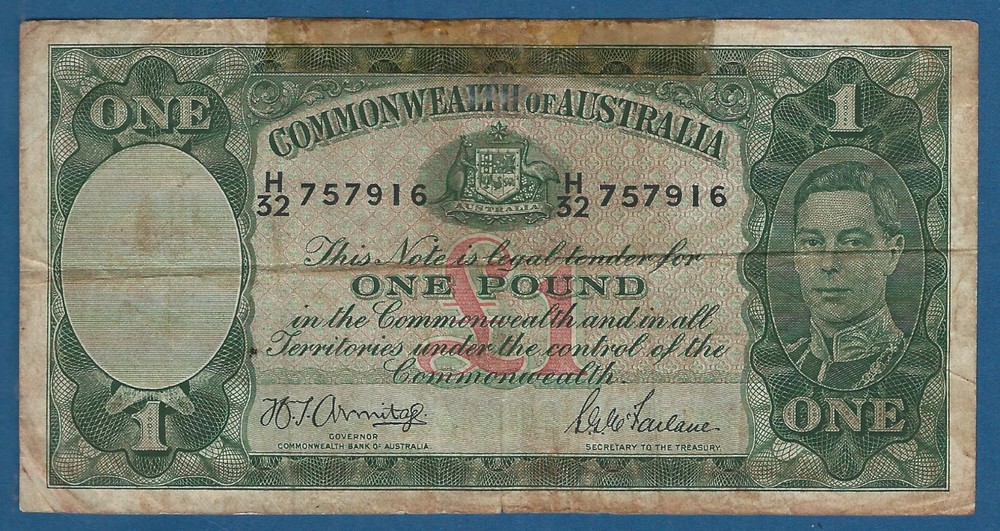Australia One Pound p-26b Circulated