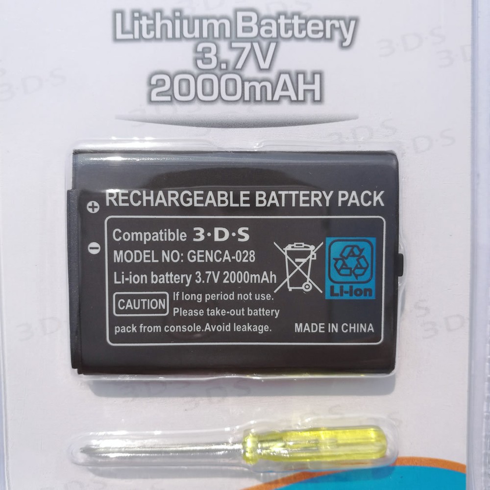 2000mAh 3.7V Replacement Battery for CTR-003 Nintendo 3DS 2DS + Screwdriver