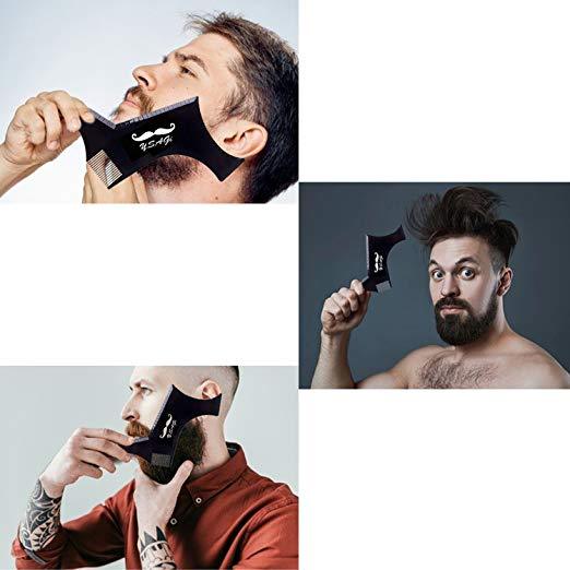 2pcs Mustache-Goatee-Liner-Beard-Lining-Shaping-Tool-Styling-Template-Grooming K