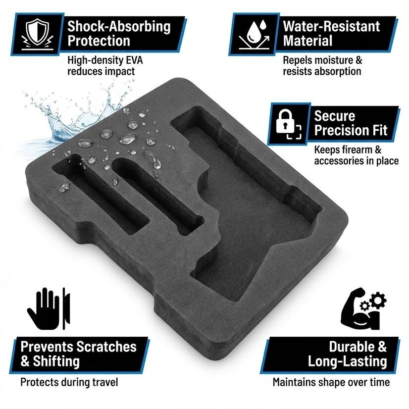 EVA Foam Insert Hard Case Replacement Display Cut Closed Cell Gun Protection Pad