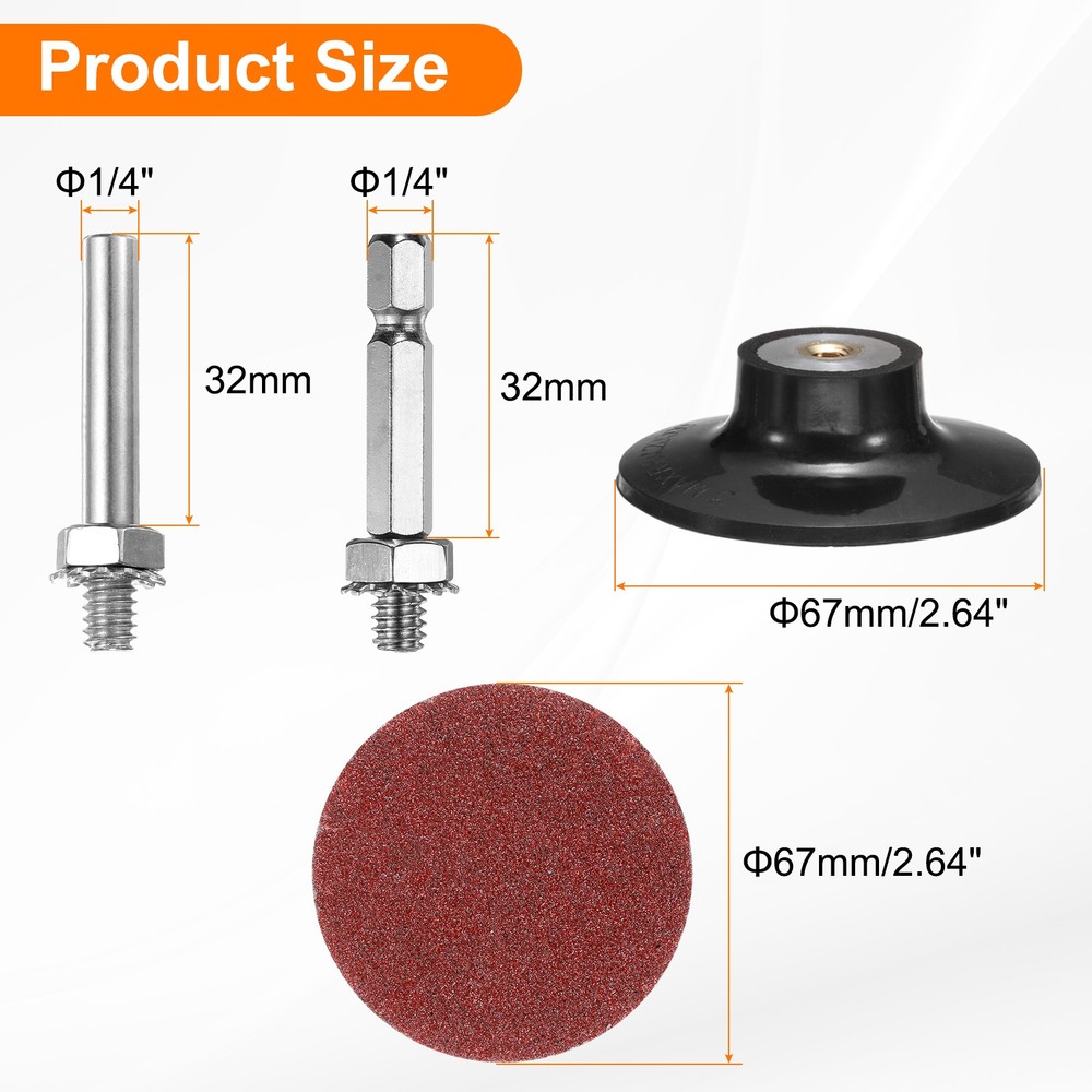 23pcs Quick Change Disc Set 3" Roll Lock Sanding Disc 60 Grits with Disc Holder