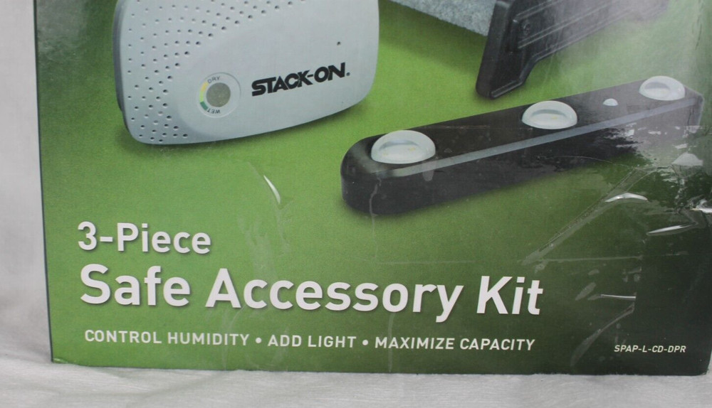 STACK-ON 3 Pieces Safe Accessory Kit:Led Motion Light, Dehumidifier, Pistol Rack