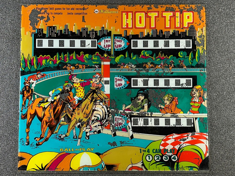Williams Hot Tip Pinball Machine Game Backglass NOS EM Version