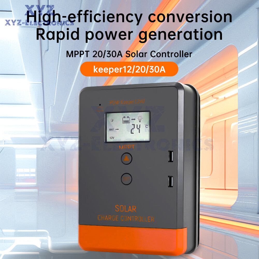 MPPT 30A 20A Solar Charger Controller 12V 24V Solar Panel Regulator LCD Dual USB