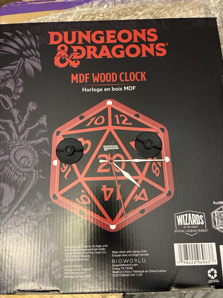 Bioworld Dungeons & Dragons D20 Sculpted Wall Clock