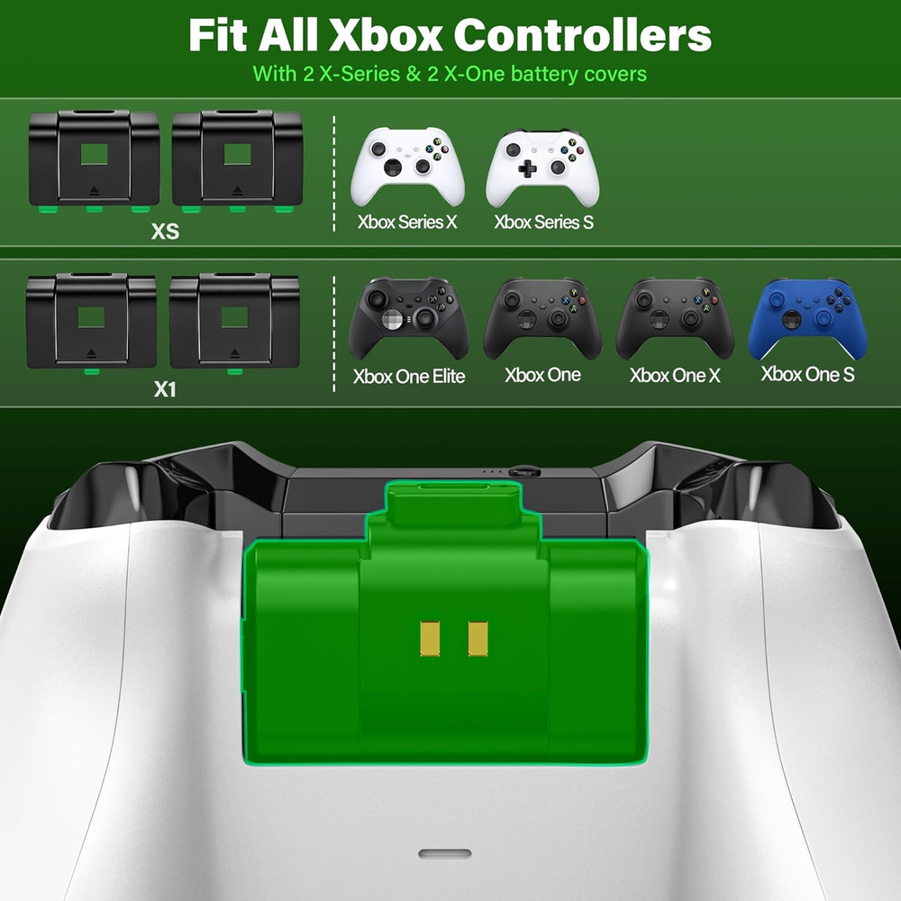 Rechargeable Controller Battery Pack for Xbox,2X4800Mwh(2000Mah) Batteries Pack