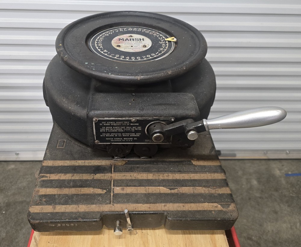 Mid-Century Marsh Model R 1" Stencil Cutting Machine