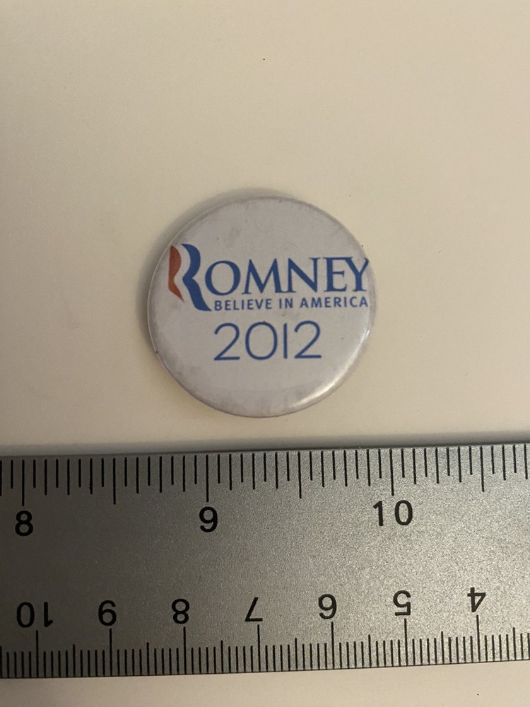 Believe In America Romney 2012 Pin Back Button P62