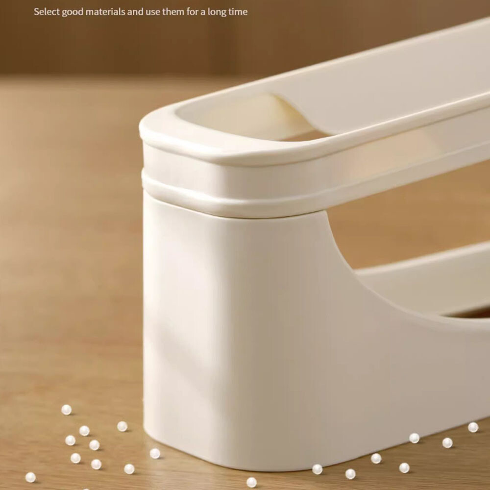 Rolldown Refrigerator Egg Dispenser Auto Rolling Egg Holder 2 Tiers Storage Rack