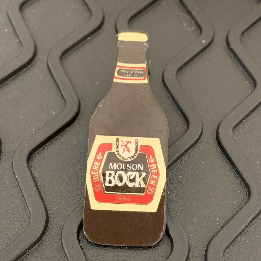 MOLSON BOCK BEER VINTAGE PIN BREWERY 2” Long Plastic 1984