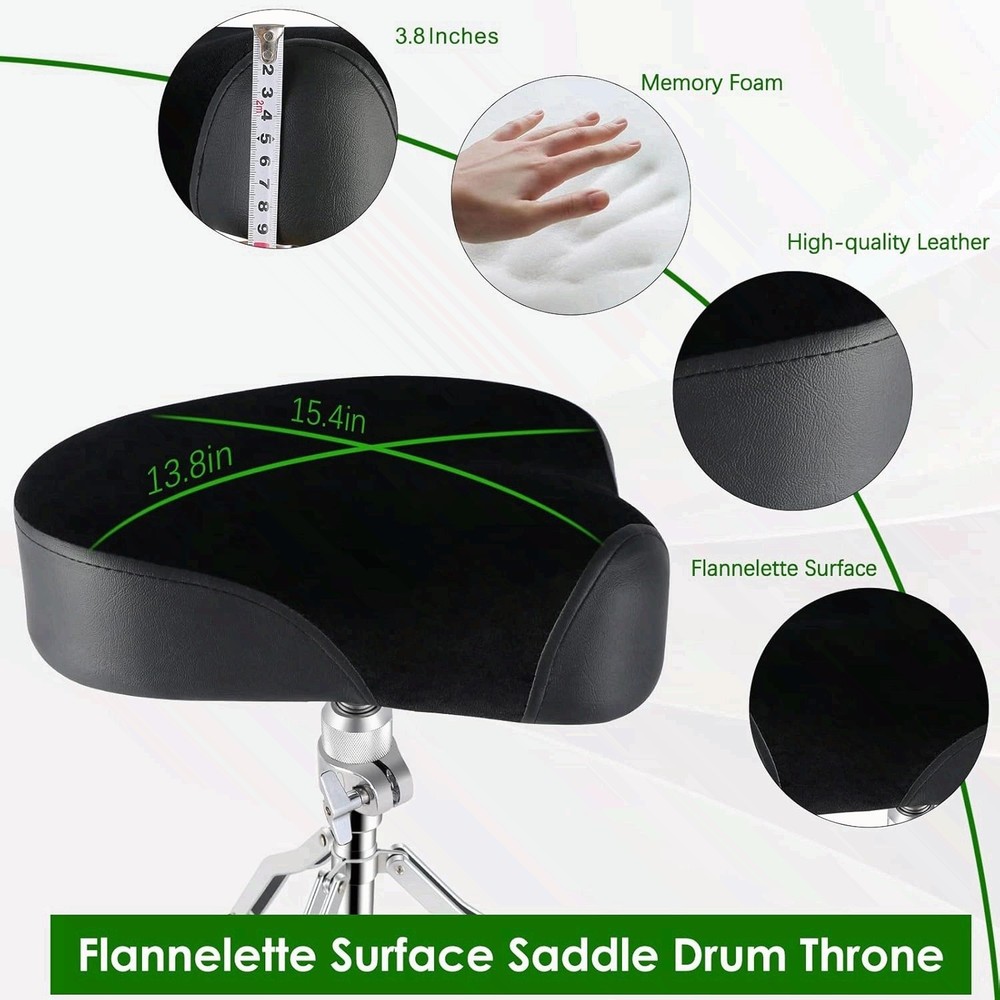 Drum Throne Drum Seat Height Adjustable,Rotatable Padded Drum Stools