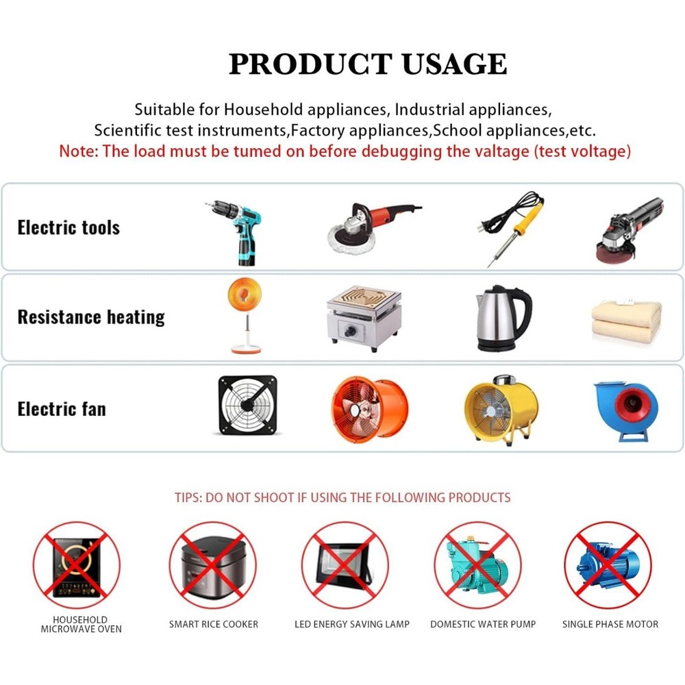 Professional AC Motor Speed Controller 120V for Inductive and Resistive Loads
