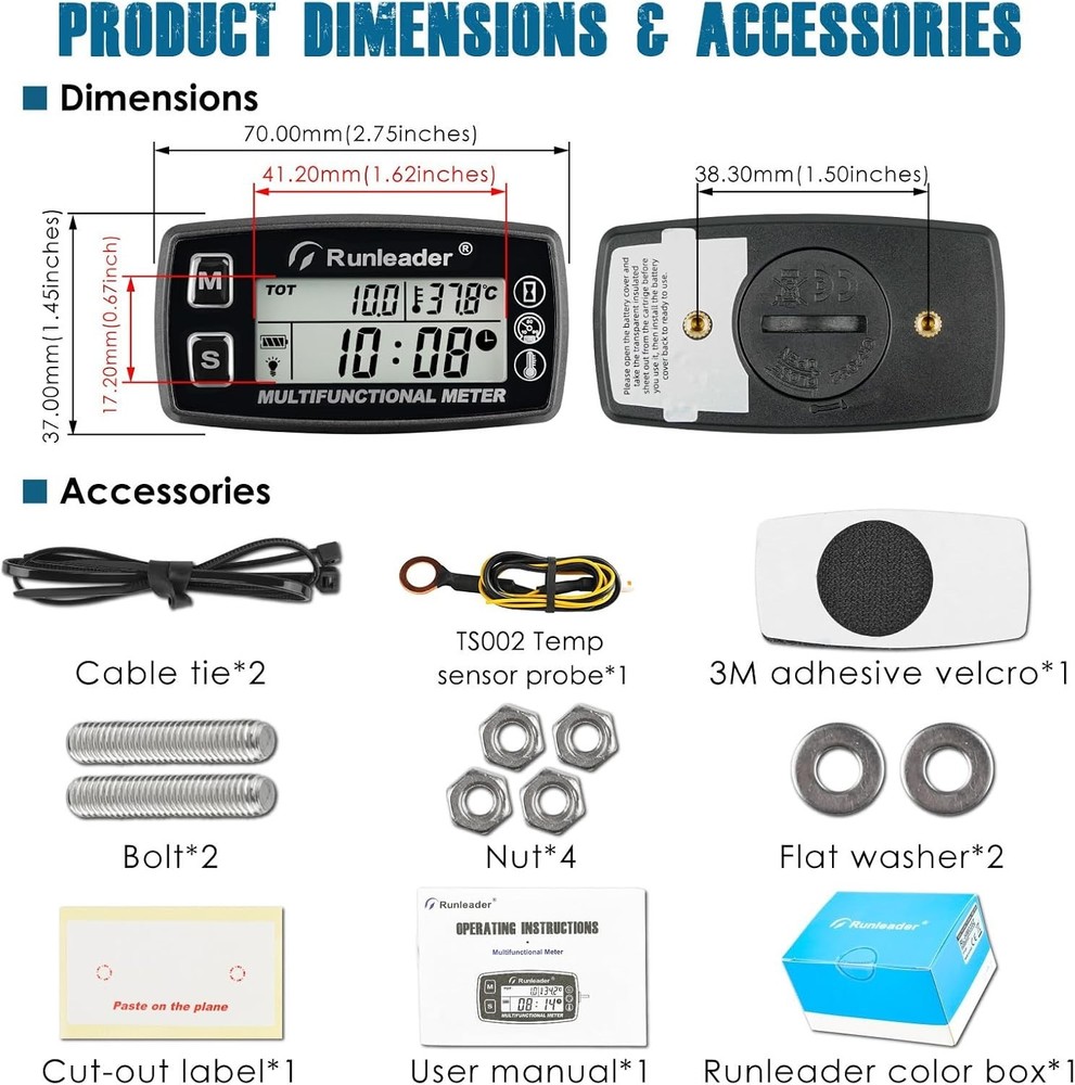 Engine Performance Monitor: Digital Hour Meter & Temperature Alert System