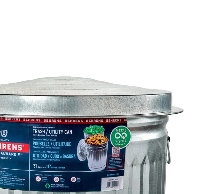 Behrens 31-Gallon Steel Trash Can