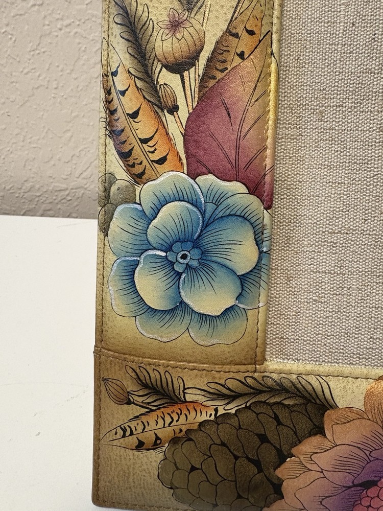 Anuschka Handmade Boho Handpainted Leather Photo Frame Signed D
