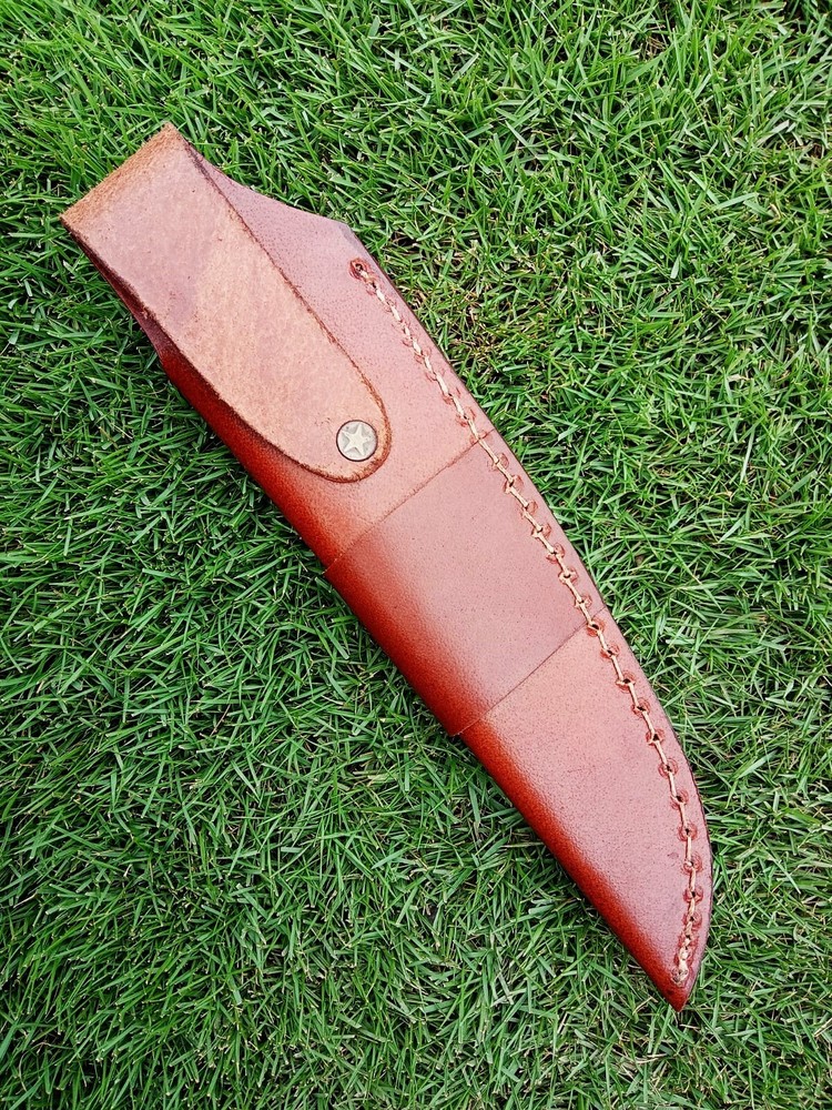 Hand Crafted 8”Fixed blade Leather Knife Sheath / Scout Holster / Belt Loop