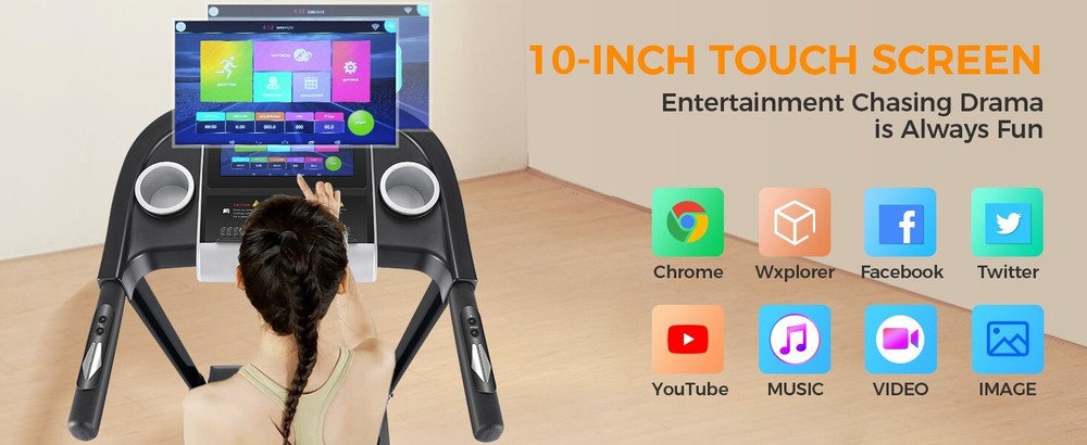 3.25HP Foldable Treadmill for Home Quiet Folding Running Jogging Machine, 350LBS