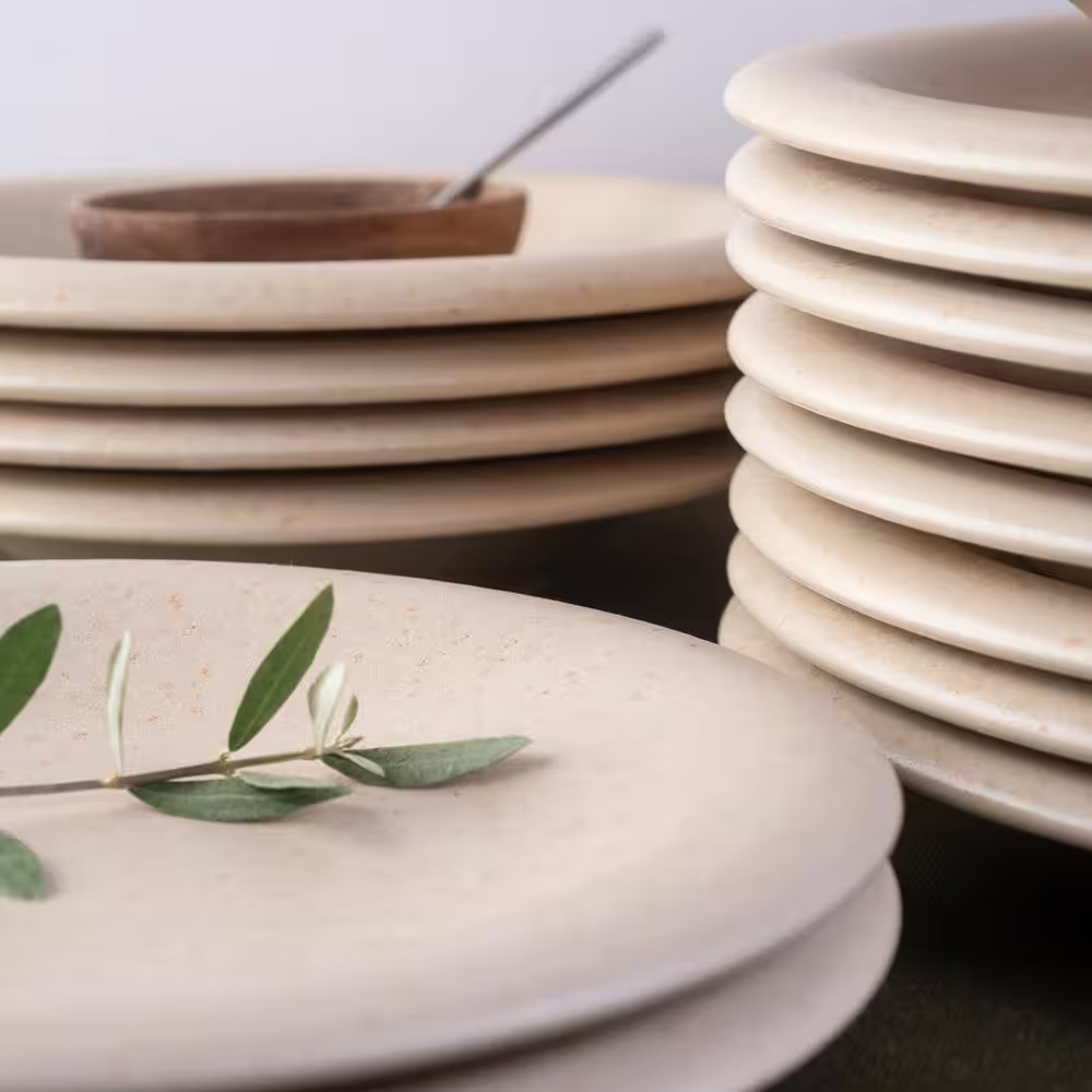 Aro 24-Piece Cream Matte Stoneware Dinnerware Set (Service for 8)