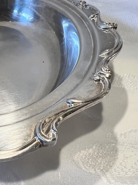 Silver colored Oval/ serving bowl