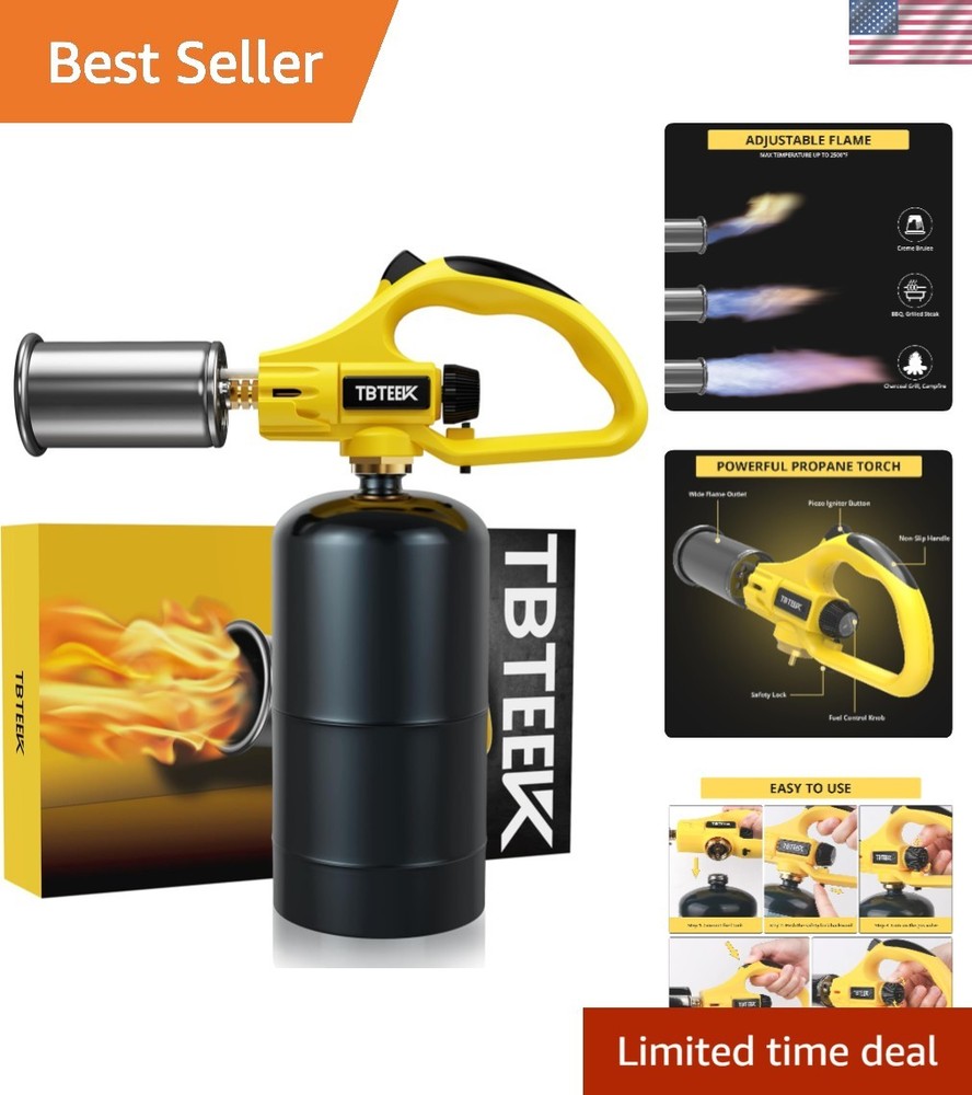 Refillable Culinary Propane Torch with Safety Lock - Ideal for Cooking and BBQ