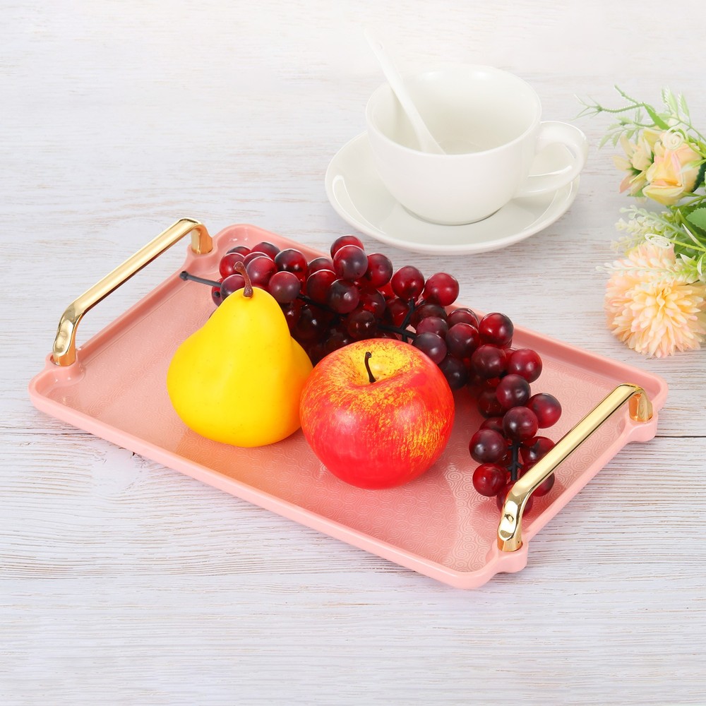12.2" x 8.7" Modern Rectangular Decorative Tray Jewelry Platter White
