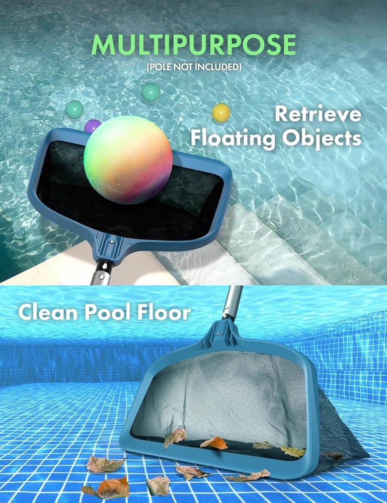 Pro Grade Pool Leaf Net Rake Heavy Duty Deep Mesh Bag