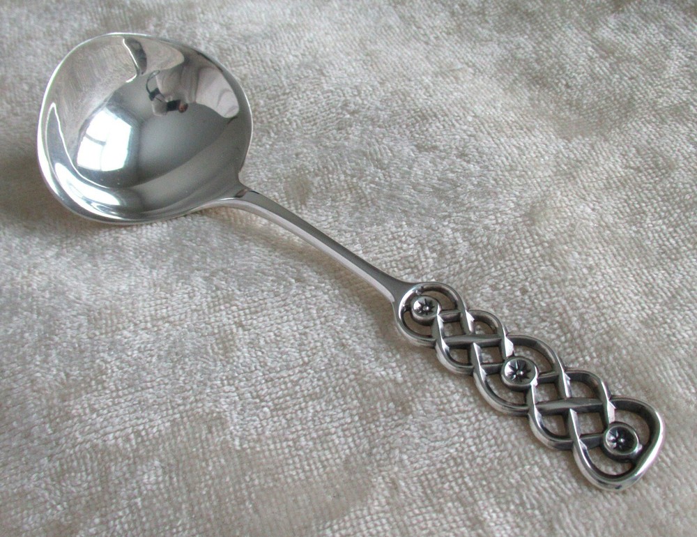 Vintage David Andersen 830S Silver Ringebu Berry Serving Spoon Norway Celtic