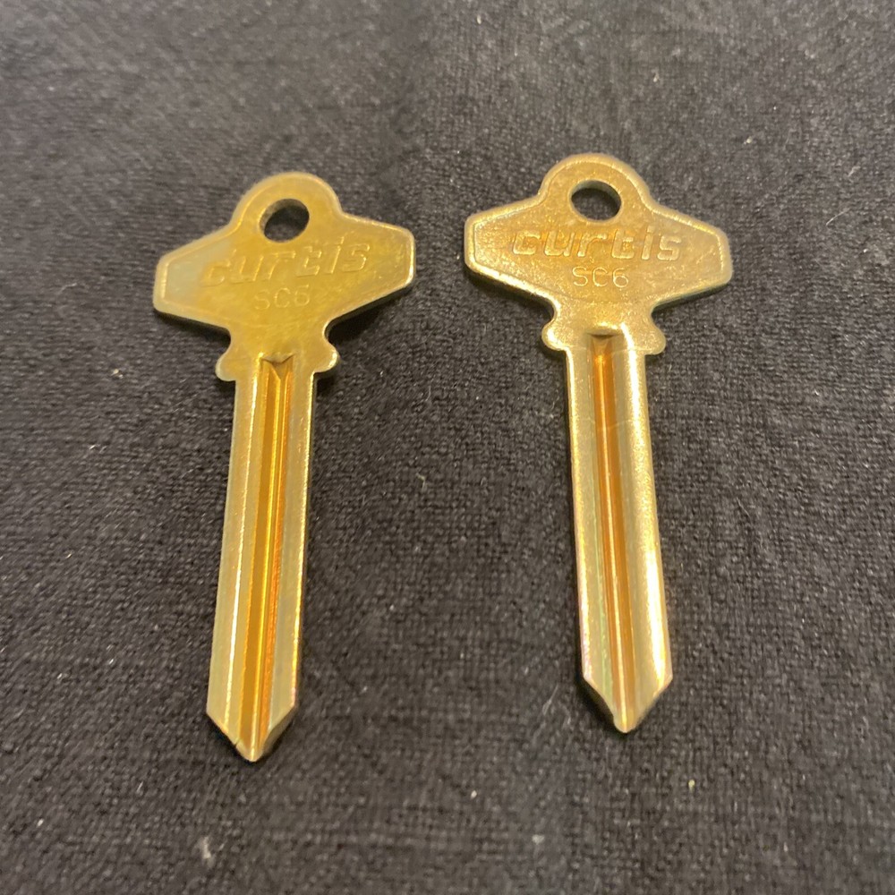 (2) pc SC6 Yellow Anodized Aluminum Keys Blanks Curtis Inc.