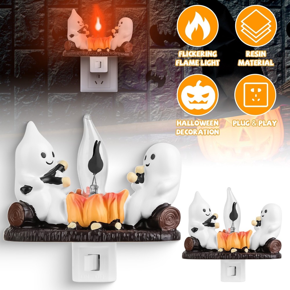 Campfire Flickering, Ghosts Campfire Flicker Flame Halloween Nightlight