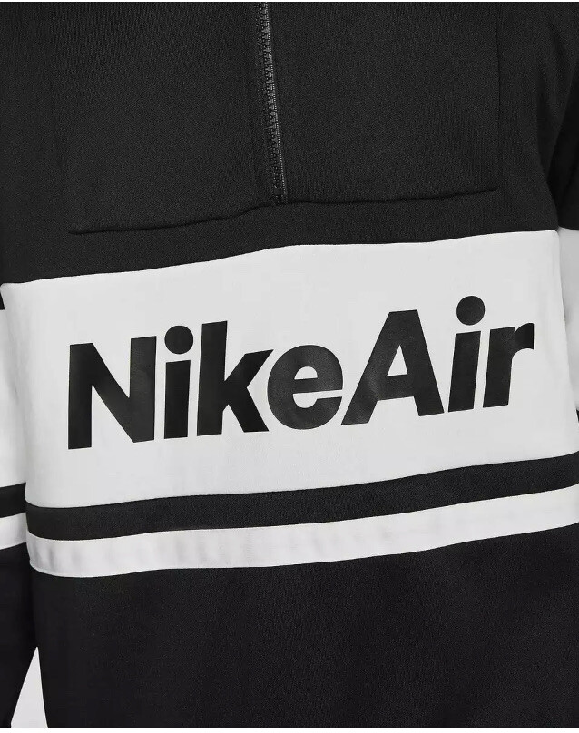 Men's Nike Air 1/2 Zip Jacket Pullover Overhead (Medium) BLACK WHITE CJ4836-010