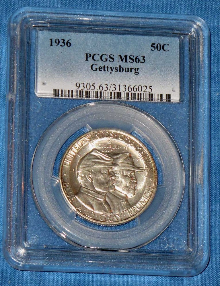 1936 Gettysburg Commemorative Half Dollar- PCGS MS 63