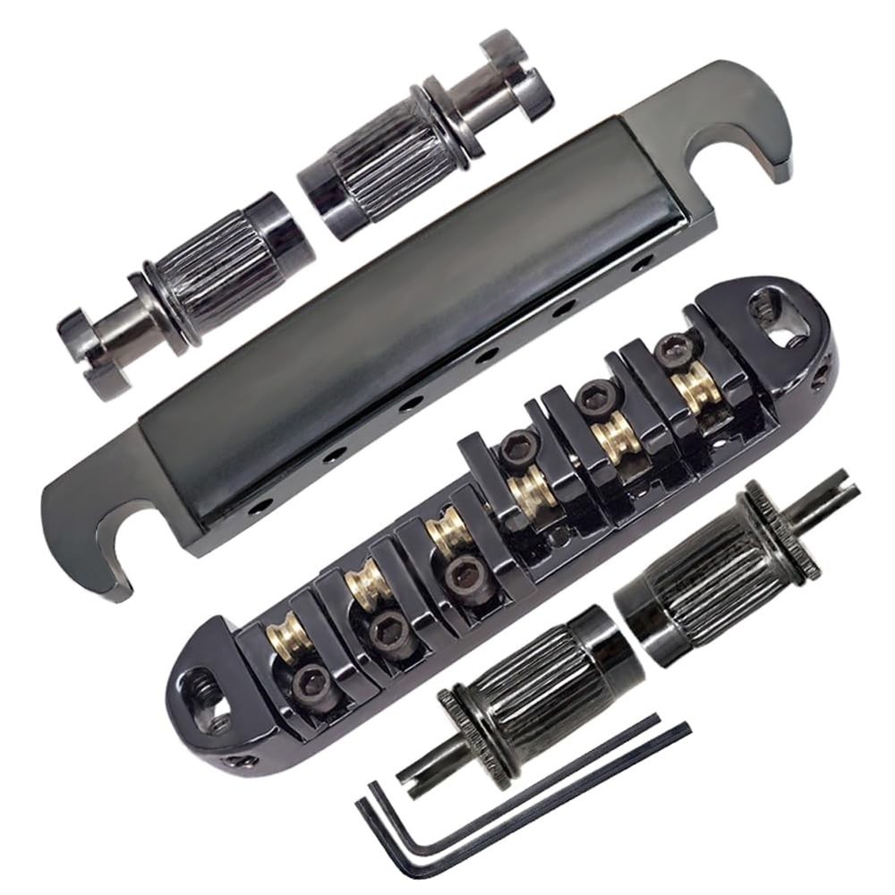 JD.Moon Roller Saddle Bridge ABR-1 Tune-o-matic Tailpiece Black