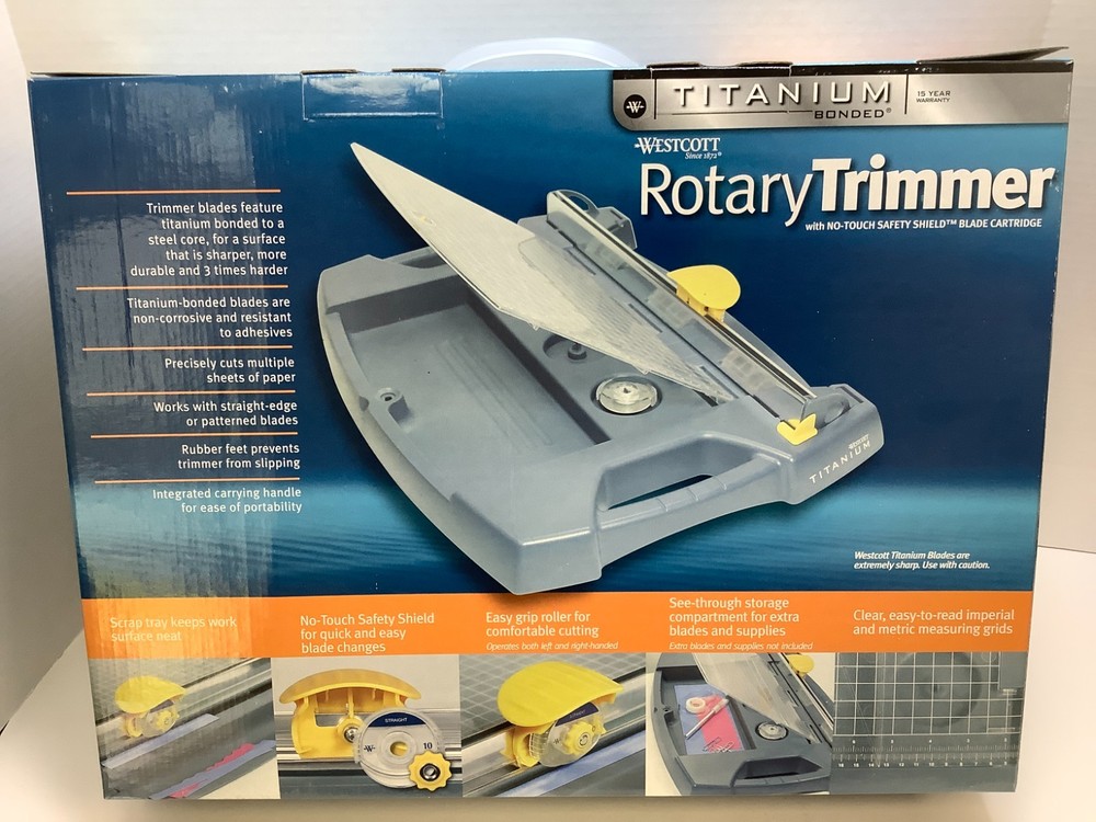 Westcott Rotary Trimmer, Titanium Bonded, 12" Cutting Surface