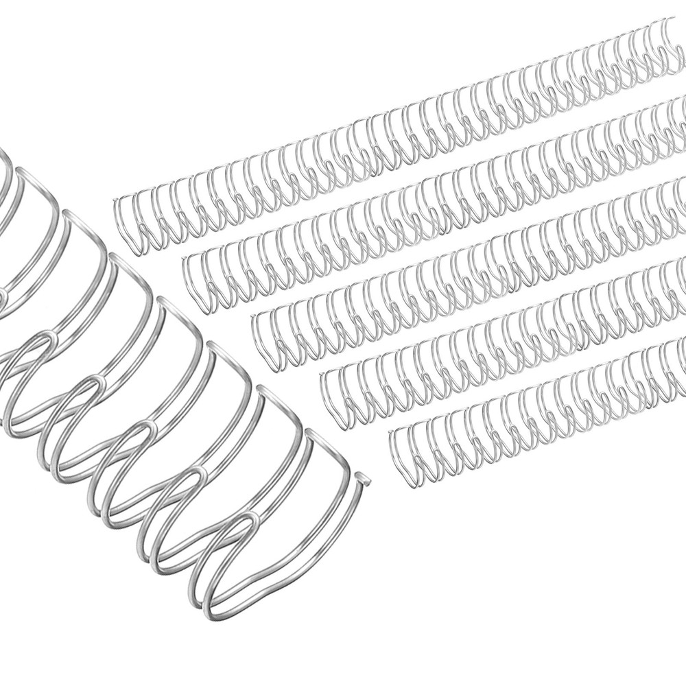 19mm (3/4″) Double Loop Wire Binding Combs, 50 Pcs, 2:1 Pitch, Silver Tone
