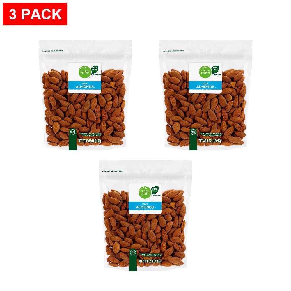 Simple Truth Raw Almond Nuts 16 oz - Pack of 3
