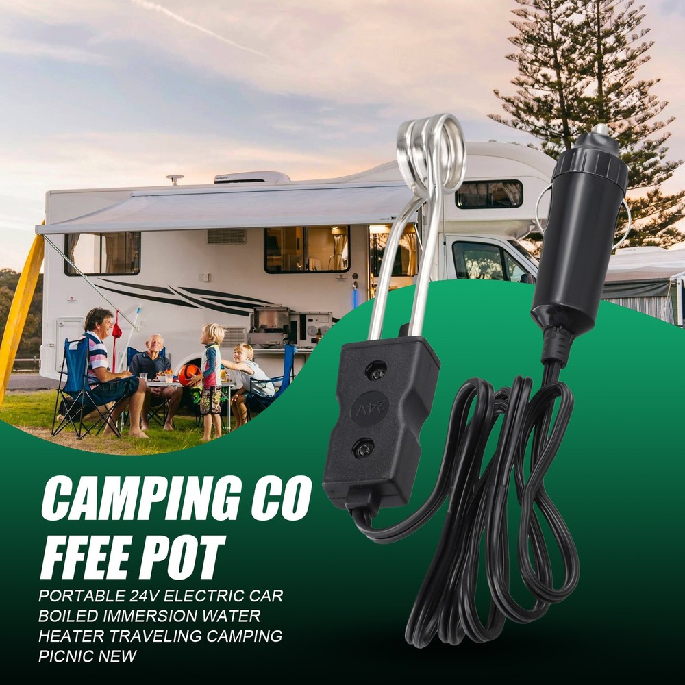 Portable 24V Electric Car Boiled Immersion Water Heater Traveling Camping3991
