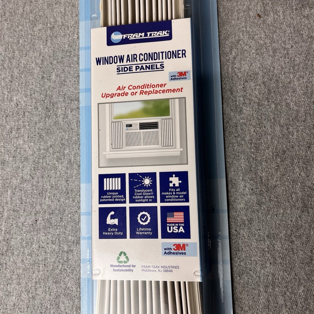 Fram Trak Window Air Conditioner Accordion Side Panels 19" x 12" 3M Peel & Stick