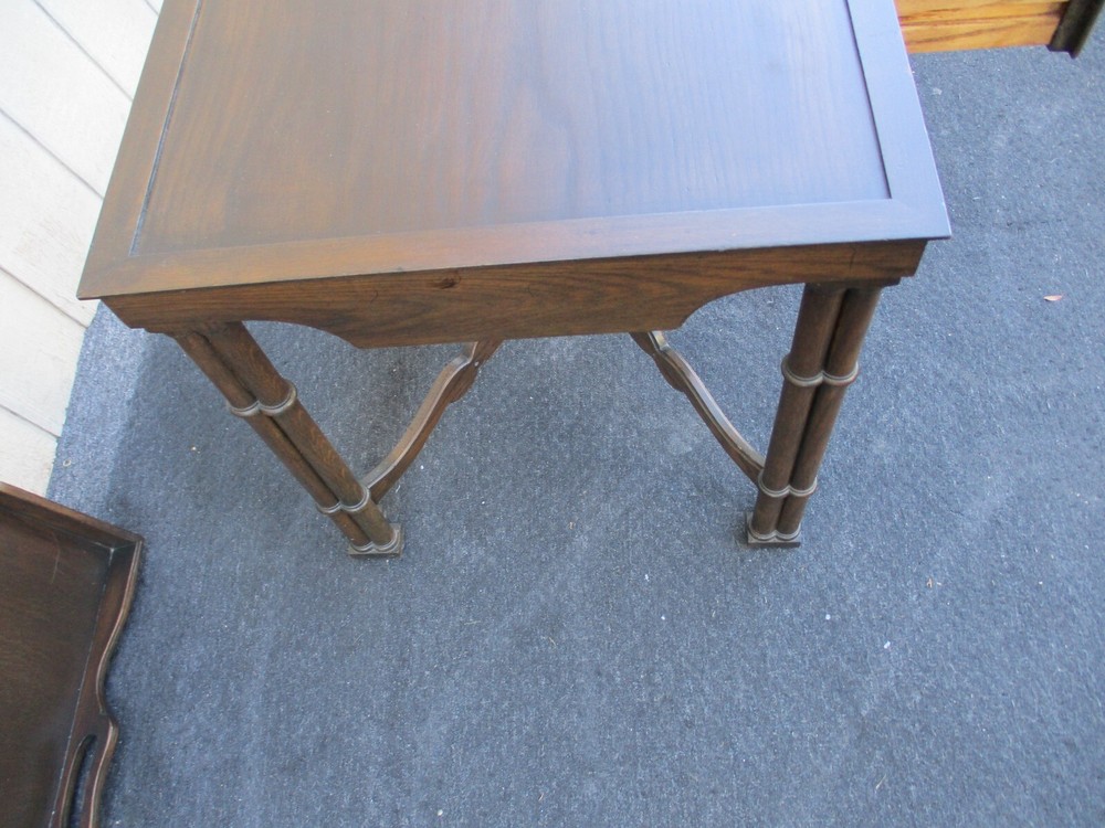 63837 Oak Tray Top Coffee Table Stand