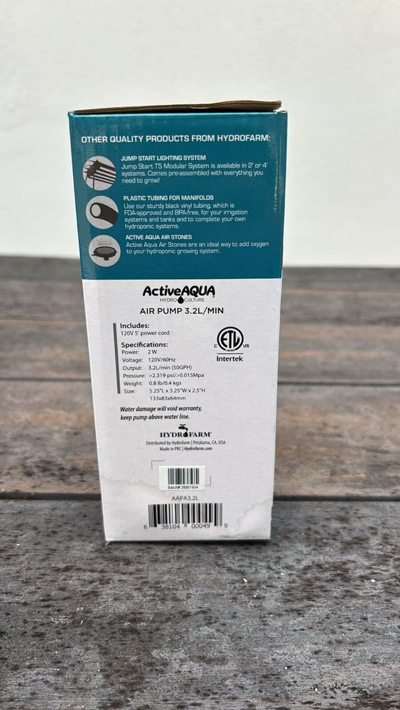 Air Pump 3.2 Liters Per Minute Active Aqua