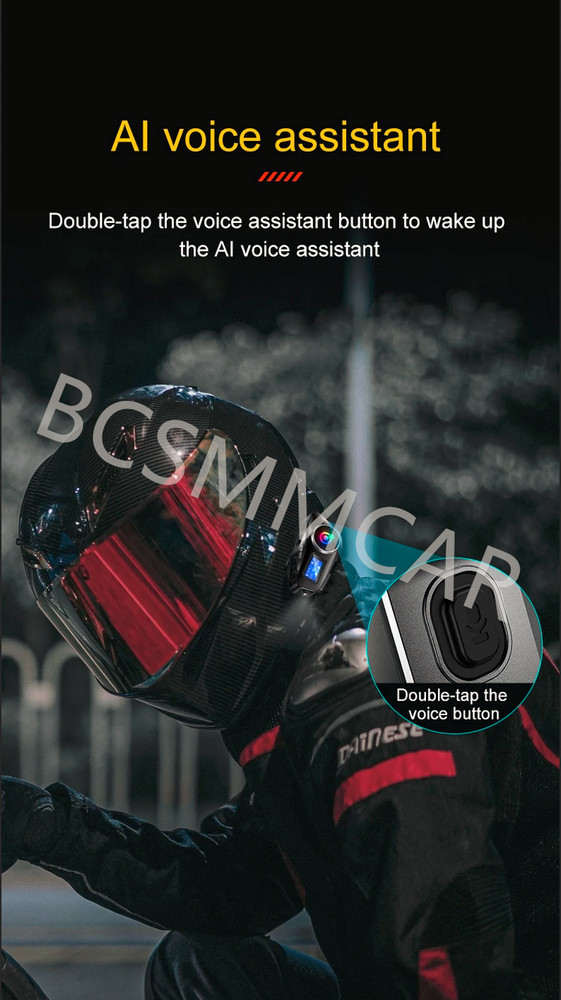 Motorcycle Intercom Helmet Bluetooth Headset LCD Display Waterproof Riders Music