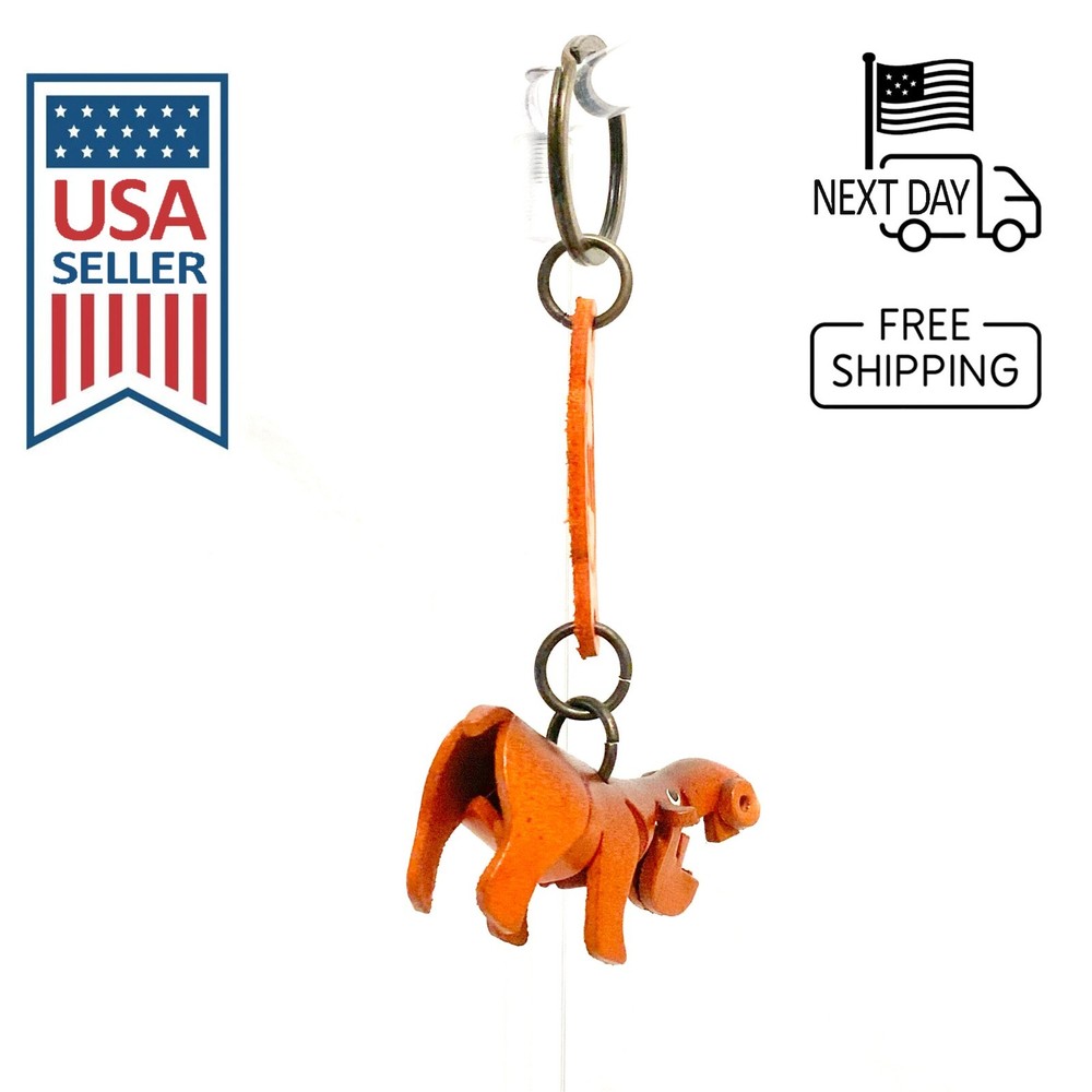 Hippo Handmade Leather Keyring