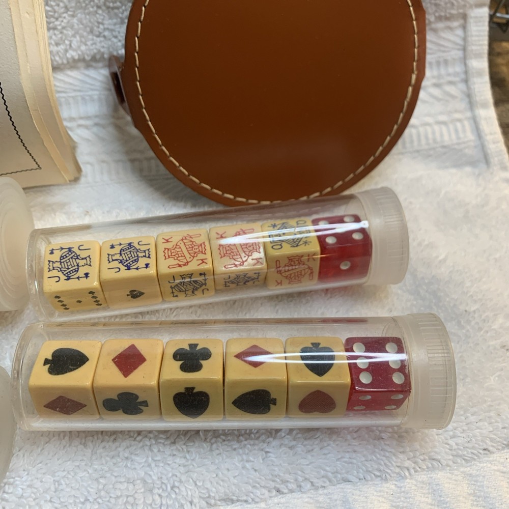 Multiple Dice Game Sets - Leather Case - Made in England.